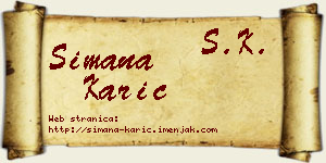 Simana Karić vizit kartica